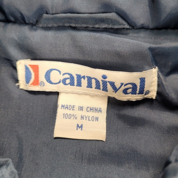 Carnival Full Zip Windbreaker Jacket Lightweight Blue‎ Coat Mens Size Med - Picture 2 of 13